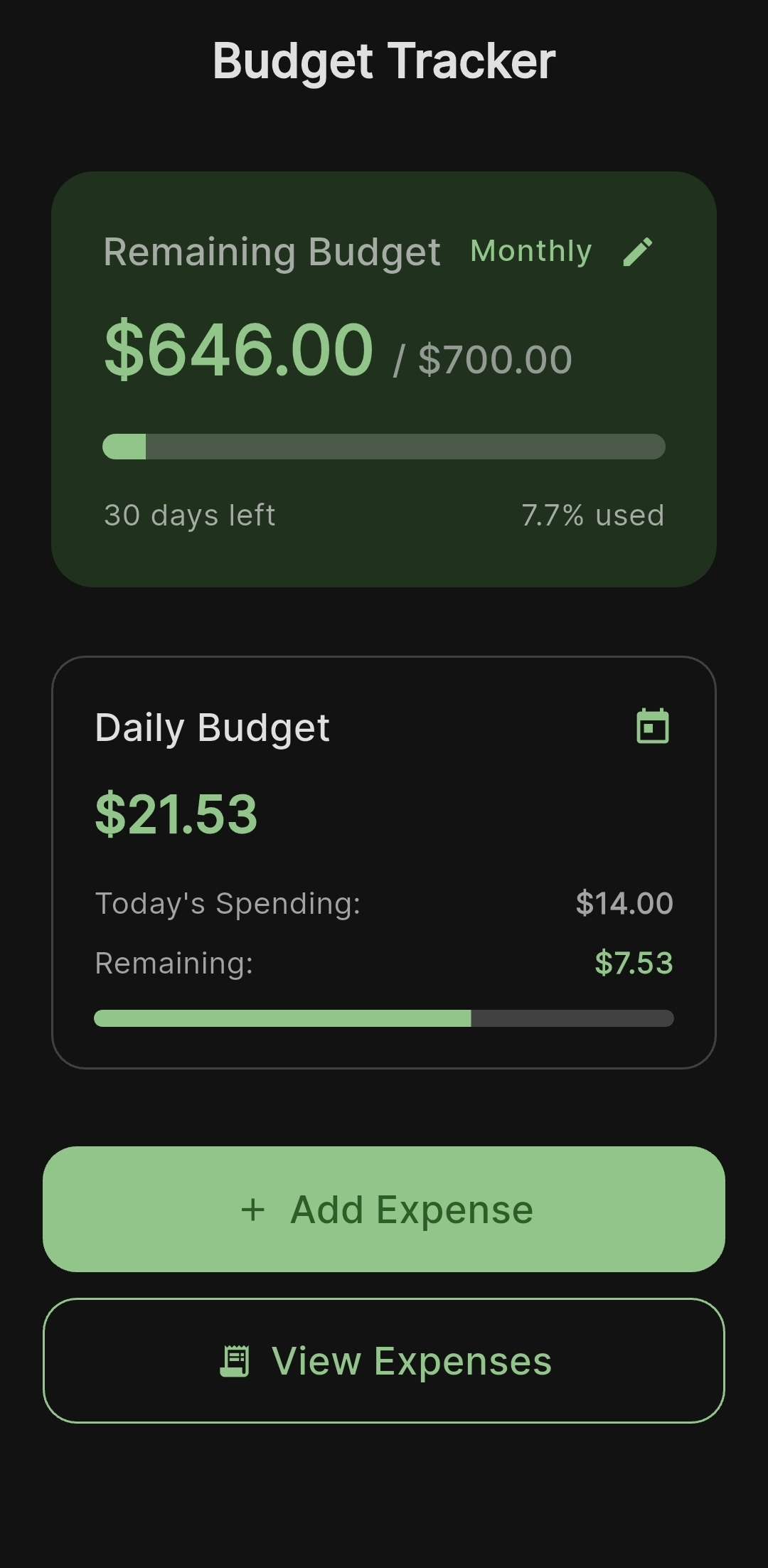 Budget Tracker Screenshot1