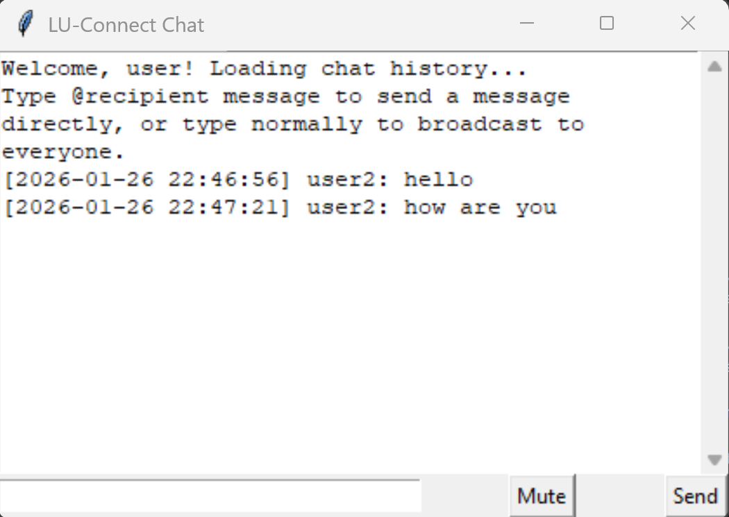 LU Connect Screenshot